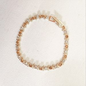 Gold Topaz and Cubic Zirconia Bracelet